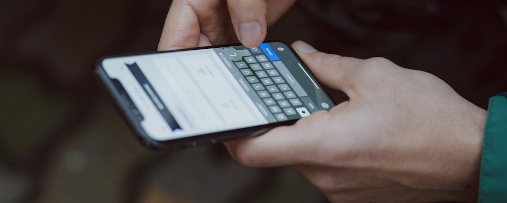 Person using a smartphone